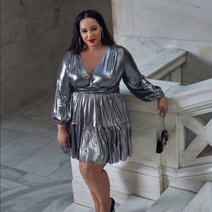 Eloquii Silver Midi Dress